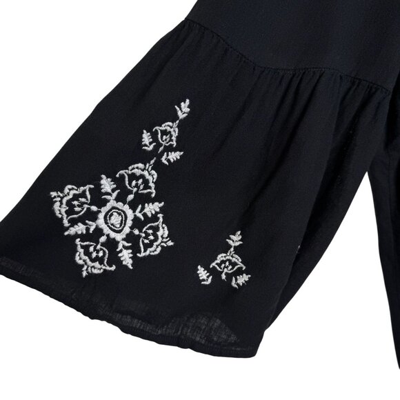 Style & Co Black Embroidered V-Neck Tunic Blouse, XL - Picture 5 of 9